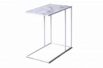 Журнальный столик Stone 018 (Прямоугольный) Металл/Керамика 500 Белый в Раисино - raisino.mebel54.com | фото