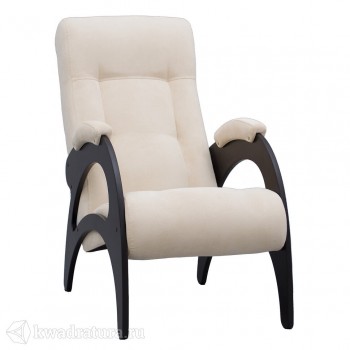 Кресло для отдыха Неаполь Модель 9 без лозы (Венге-эмаль/Ткань Ваниль Verona Vanilla) в Раисино - raisino.mebel54.com | фото