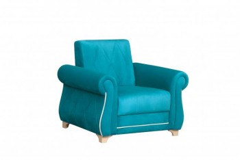 Кресло для отдыха "Порто" (велюр киви бирюза / микровельвет крем) в Раисино - raisino.mebel54.com | фото
