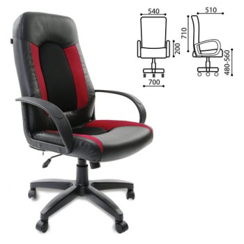 Кресло офисное BRABIX Strike EX-525 (черно-красный) в Раисино - raisino.mebel54.com | фото