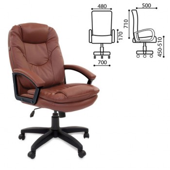 Кресло офисное BRABIX Trend EX-568 (коричневый) в Раисино - raisino.mebel54.com | фото
