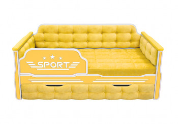 Кровать 170 серии Спорт 1 ящик 74 Жёлтый (мягкие боковые накладки) в Раисино - raisino.mebel54.com | фото