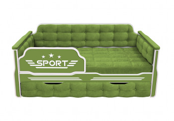 Кровать 170 серии Спорт 1 ящик 76 Зелёный (мягкие боковые накладки) в Раисино - raisino.mebel54.com | фото