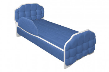 Кровать 180 Атлет 29 Синий (мягкий бортик) в Раисино - raisino.mebel54.com | фото