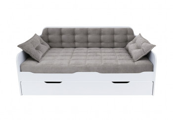 Кровать 190 серии Спорт Лайт 1 ящик 45 Серый (подушки) в Раисино - raisino.mebel54.com | фото