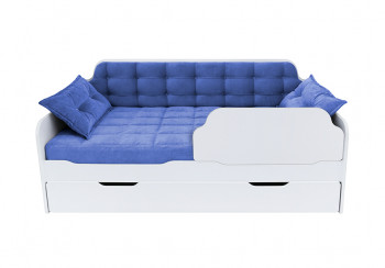 Кровать 190 серии Спорт Лайт 1 ящик 85 Синий (подушки) в Раисино - raisino.mebel54.com | фото