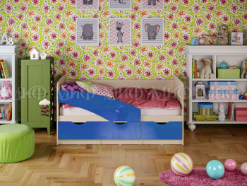 Кровать Бабочки 1,8м (Синий металлик) в Раисино - raisino.mebel54.com | фото