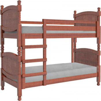 Кровать двухъярусная Валерия из массива сосны 800*1890 Орех в Раисино - raisino.mebel54.com | фото