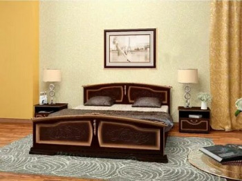 Кровать Елена из массива сосны 1600*2000 Орех Тёмный в Раисино - raisino.mebel54.com | фото