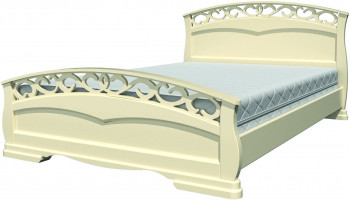 Кровать Грация-1 из массива сосны 1600*2000 Слоновая кость в Раисино - raisino.mebel54.com | фото