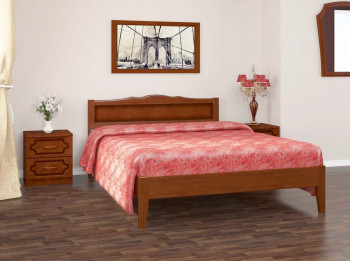 Кровать Карина-7 из массива сосны 1200*2000 Орех в Раисино - raisino.mebel54.com | фото
