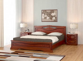 Кровать Карина-7 из массива сосны 1400*2000 Орех в Раисино - raisino.mebel54.com | фото