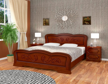 Кровать Карина-8 из массива сосны 1400*2000 Орех в Раисино - raisino.mebel54.com | фото