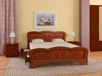 Кровать Карина-8 с ящиками из массива сосны 1200*2000 Орех в Раисино - raisino.mebel54.com | фото