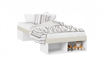 Кровать «Сканди»  Дуб Гарден/Белый в Раисино - raisino.mebel54.com | фото