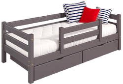 Кровать Соня вариант 4 с защитой по центру Лаванда в Раисино - raisino.mebel54.com | фото