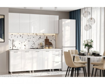 Кухонный гарнитур Модерн New 2 м (Белый глянец Бруно) в Раисино - raisino.mebel54.com | фото
