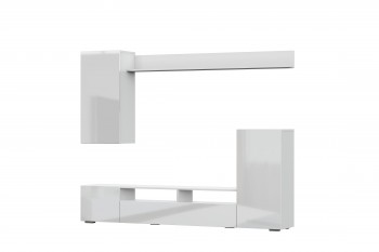Мебель для гостиной МГС 4 (Белый/Белый глянец) в Раисино - raisino.mebel54.com | фото