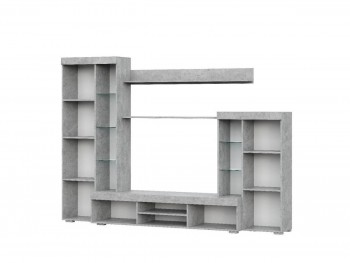 Мебель для гостиной МГС 5 Цемент светлый / Белый в Раисино - raisino.mebel54.com | фото