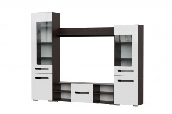 Мебель для гостиной МГС 6 (Исполнение 1/Венге/Белый глянец) в Раисино - raisino.mebel54.com | фото