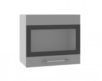 Ройс ВПГСФ 500 Шкаф верхний горизонтальный со стеклом с фотопечатью высокий (Графит софт/корпус Серый) в Раисино - raisino.mebel54.com | фото