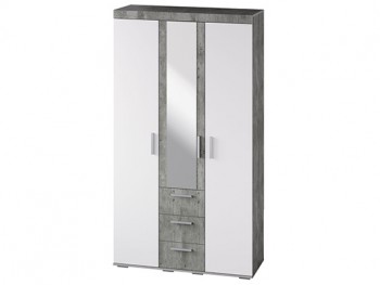 Шкаф 3-х створчатый ШК-30 МС Инстайл (бетон/белый) в Раисино - raisino.mebel54.com | фото
