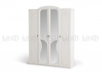 Шкаф 4-створчатый Мария (Белый глянец) в Раисино - raisino.mebel54.com | фото