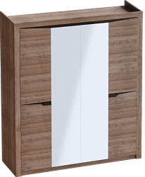 Шкаф четырехдверный Соренто с комплектом полок (3 шт)Дуб стирлинг/Кофе структурный матовый в Раисино - raisino.mebel54.com | фото