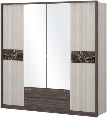 Шкаф четырехстворчатый с зеркалом Шк69.1 Николь в Раисино - raisino.mebel54.com | фото