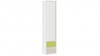 Шкаф для белья комбинированный «Сканди» Дуб Гарден/Белый/Зеленый в Раисино - raisino.mebel54.com | фото