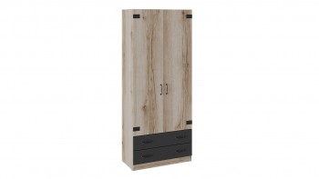Шкаф для одежды комбинированный «Окланд» (Фон Черный/Дуб Делано) в Раисино - raisino.mebel54.com | фото