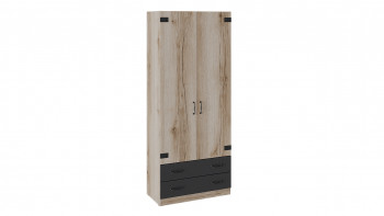 Шкаф для одежды комбинированный «Окланд» (Фон Черный/Дуб Делано) Распродажа в Раисино - raisino.mebel54.com | фото