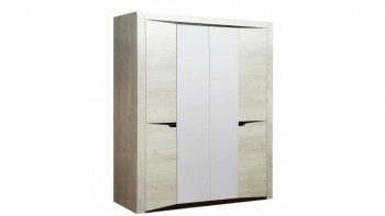 Шкаф для одежды "Лючия" (4-х дв.) (венге / белый) в Раисино - raisino.mebel54.com | фото