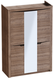 Шкаф трехдверный Соренто Дуб стирлинг/Кофе структурный матовый в Раисино - raisino.mebel54.com | фото