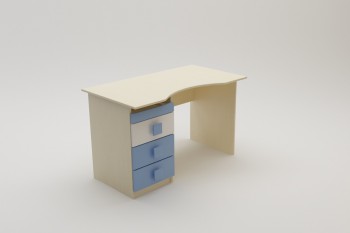 Стол (столешница с выемкой) Скай (Синий/Белый/корпус Клен) в Раисино - raisino.mebel54.com | фото